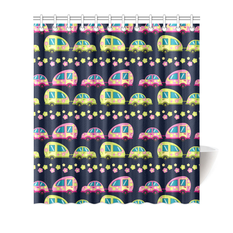 Camper Cute Camping Design No 3 Print Shower Curtain