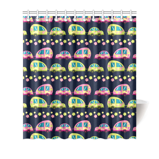 Camper Cute Camping Design No 3 Print Shower Curtain