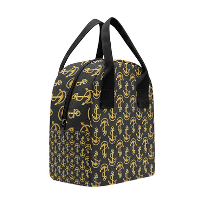 Anchor Gold Pattern Insulated Lunch Bag