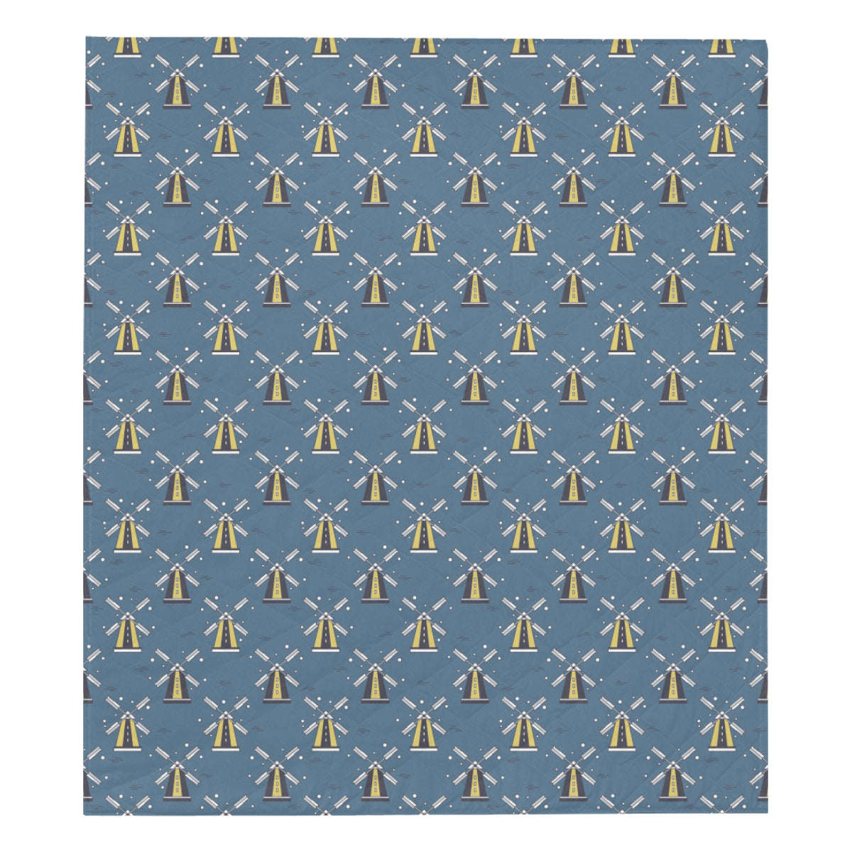 Windmill Pattern Print Design 03 Premium Quilt