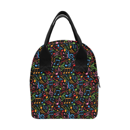 Music Note Colorful Themed Print Insulated Lunch Bag