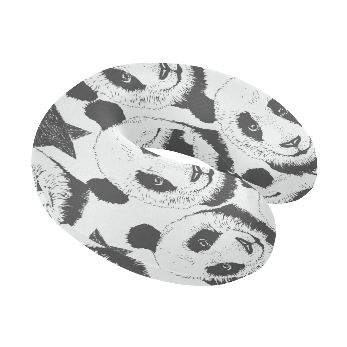 Panda Pattern Print Design A02 U-Shaped Travel Neck Pillow