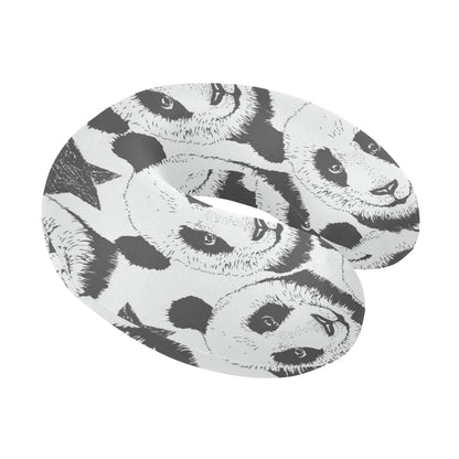 Panda Pattern Print Design A02 U-Shaped Travel Neck Pillow
