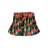Tulip Red Pattern Print Design TP03 Unisex Bucket Hat