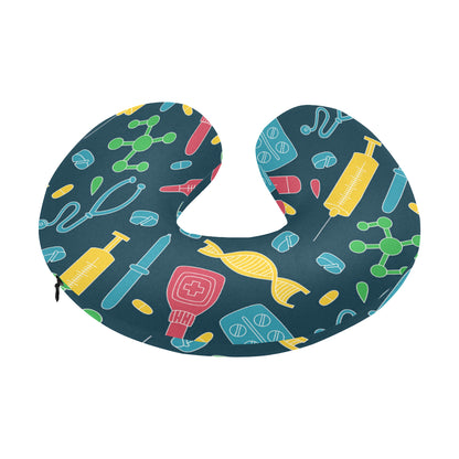 Phlebotomist Pattern Print Design A03 U-Shaped Travel Neck Pillow