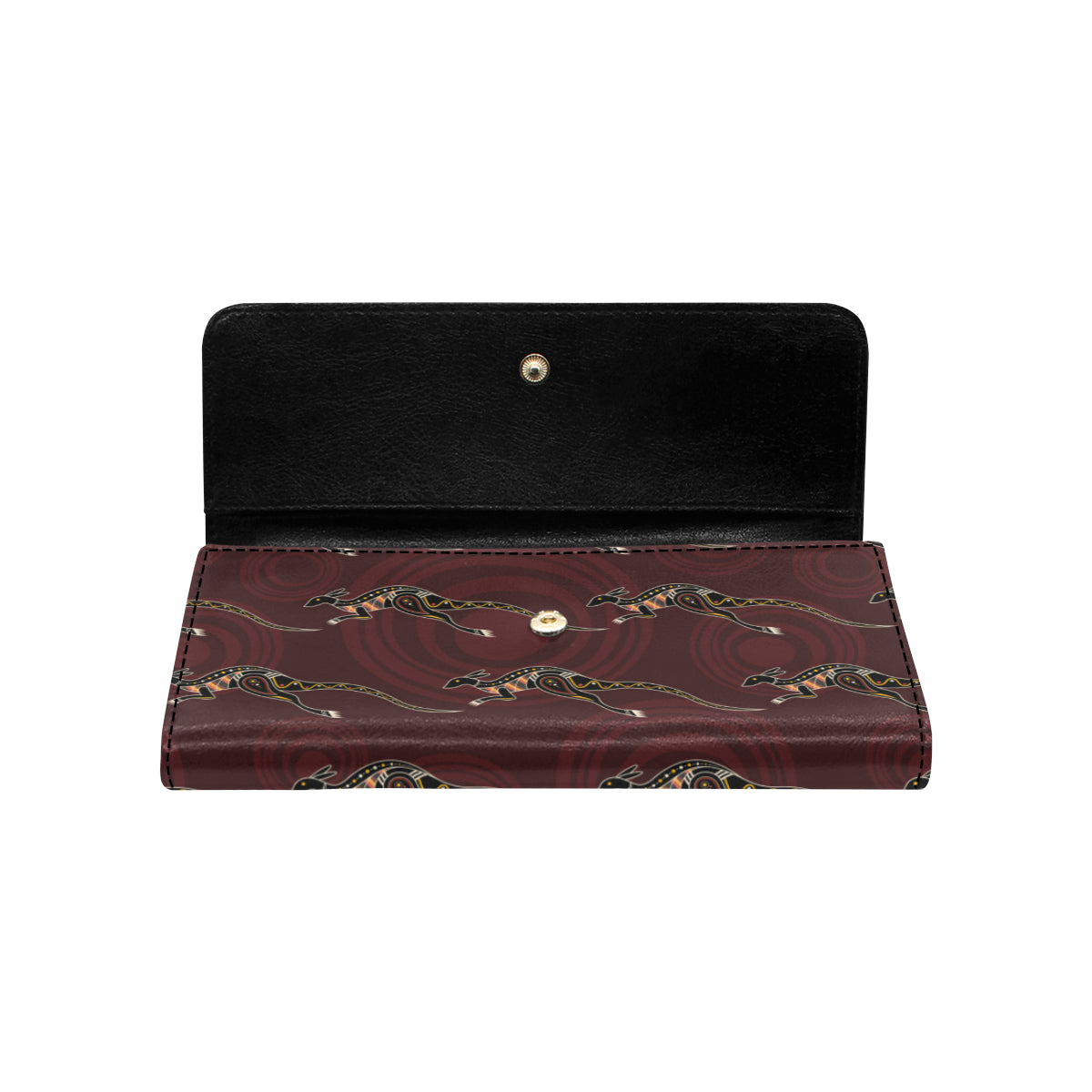 Kangaroos Pattern Print Design 05 Women's Trifold Wallet