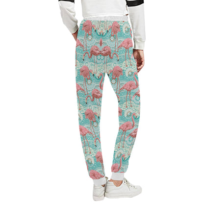 Flamingo Background Themed Print Unisex Sweatpants