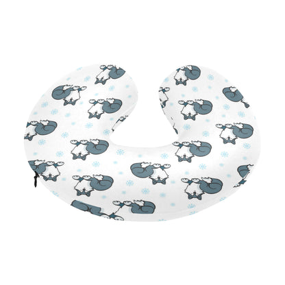 Alaskan Malamute Pattern Print Design 03 U-Shaped Travel Neck Pillow