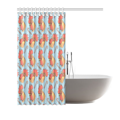 Rooster Pattern Print Design A05 Shower Curtain