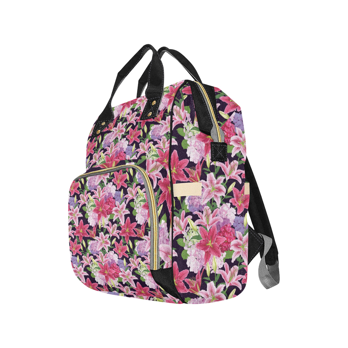 Lily Pattern Print Design LY017 Diaper Bag Backpack