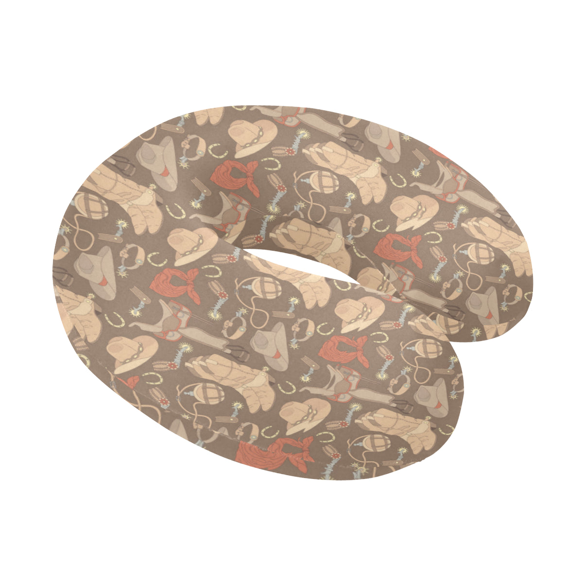 Cowboy Pattern Print Design 02 U-Shaped Travel Neck Pillow