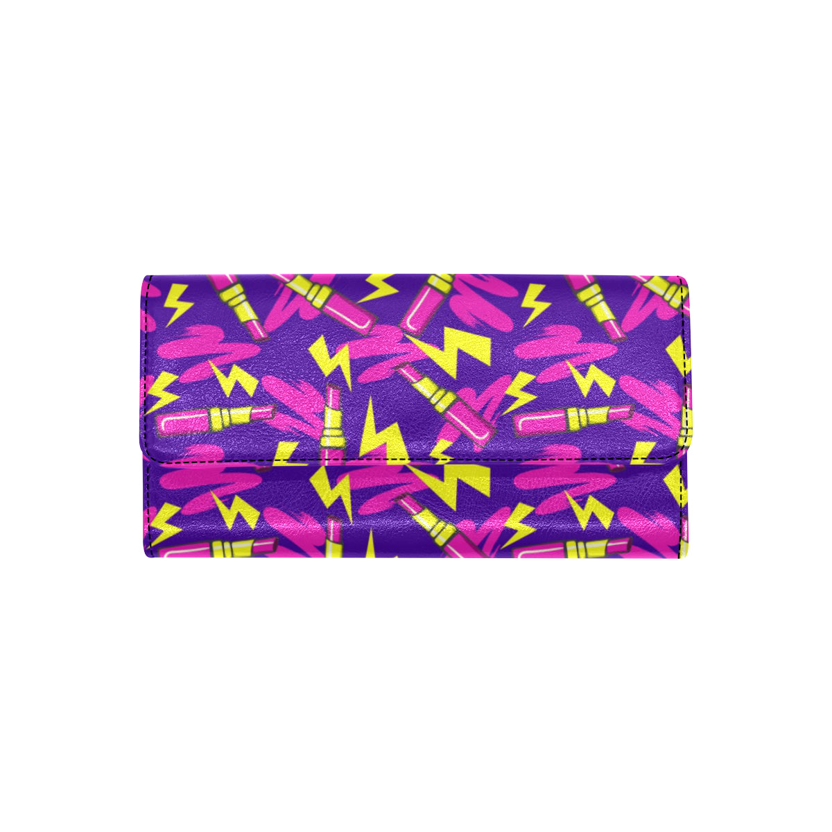Lipstick Pattern Print Design LT04 Women's Trifold Wallet