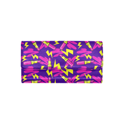Lipstick Pattern Print Design LT04 Women's Trifold Wallet
