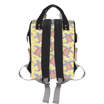 Sea Turtle Pattern Print Design T06 Diaper Bag Backpack