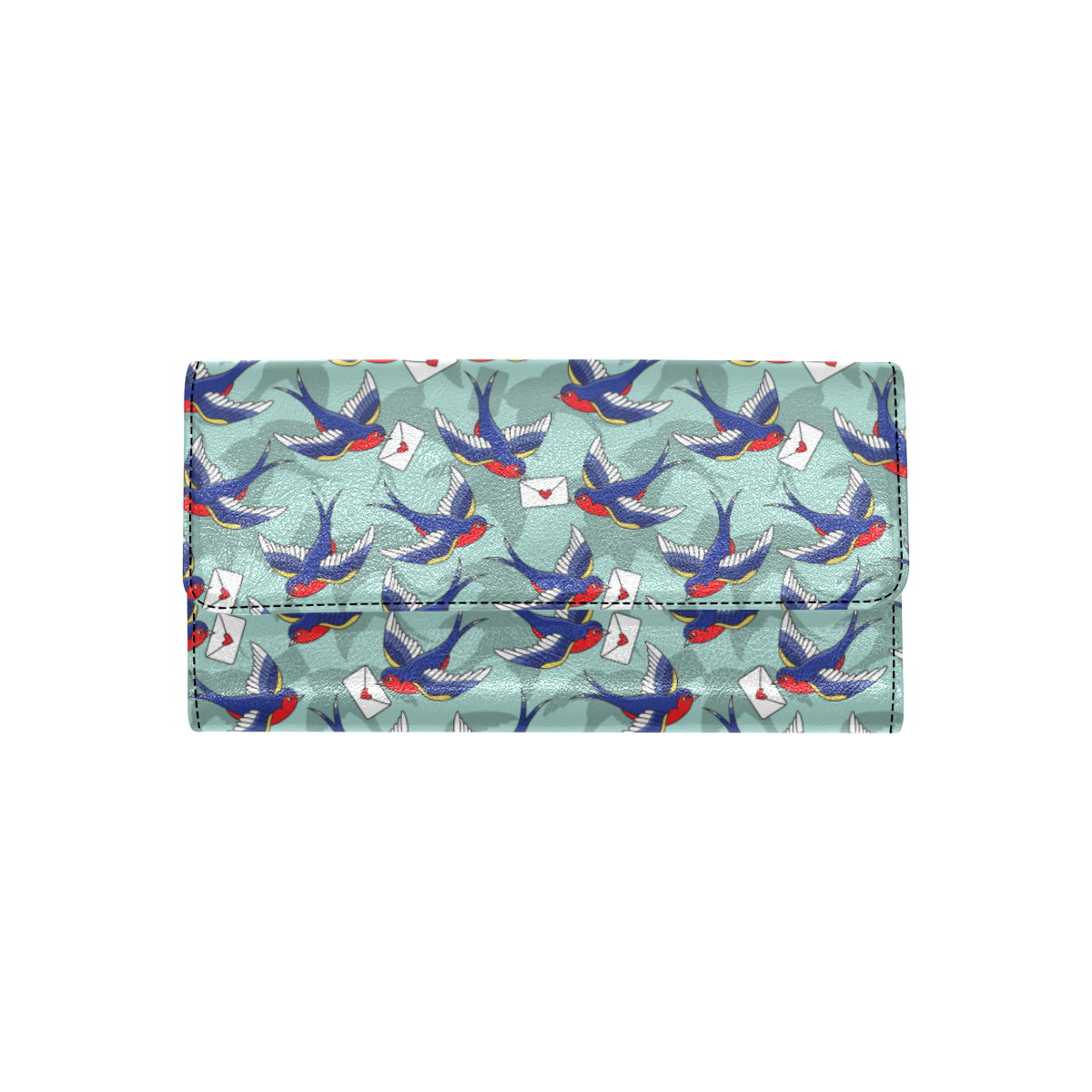 Swallow Bird Pattern Print Design 02 Women's Trifold Wallet