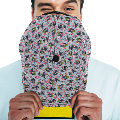 Panda Bear Flower Design Themed Print Snapback Cap