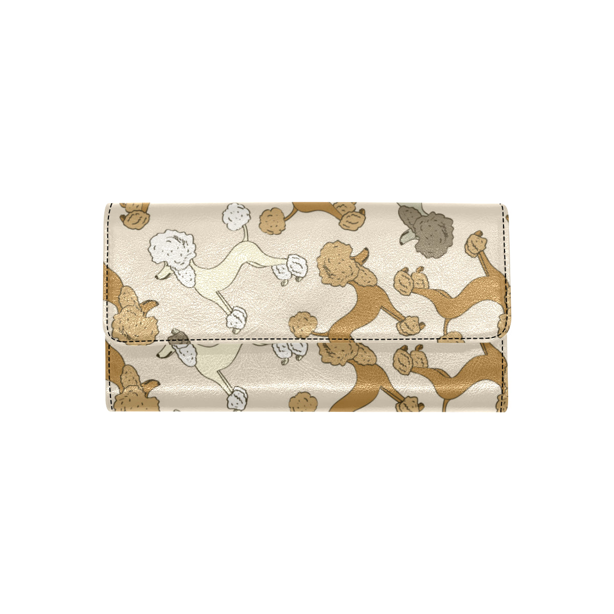 Poodle Pattern Print Design A01 Women's Trifold Wallet