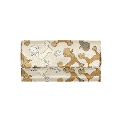 Poodle Pattern Print Design A01 Women's Trifold Wallet