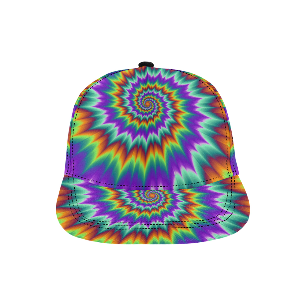 Optical illusion Pulsing fiery spirals Snapback Cap