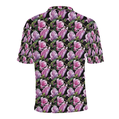 Magnolia Pattern Print Design MAG011 Men Polo Shirt