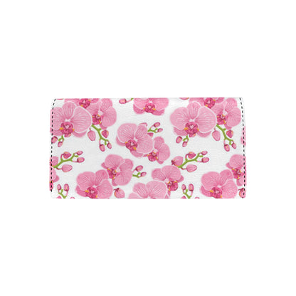 Orchid Pink Pattern Print Design OR07 Women's Trifold Wallet