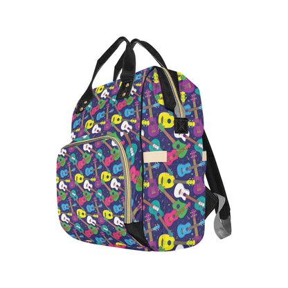 Ukulele Pattern Print Design 02 Diaper Bag Backpack