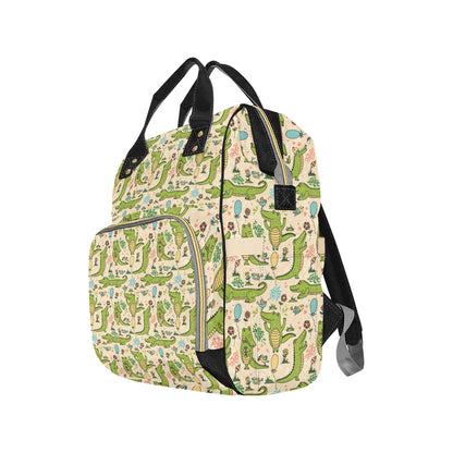 Alligator Pattern Print Design 01 Diaper Bag Backpack