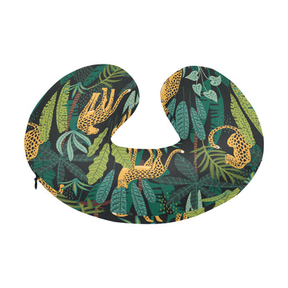 Jaguar Jungle Pattern Print Design 03 U-Shaped Travel Neck Pillow