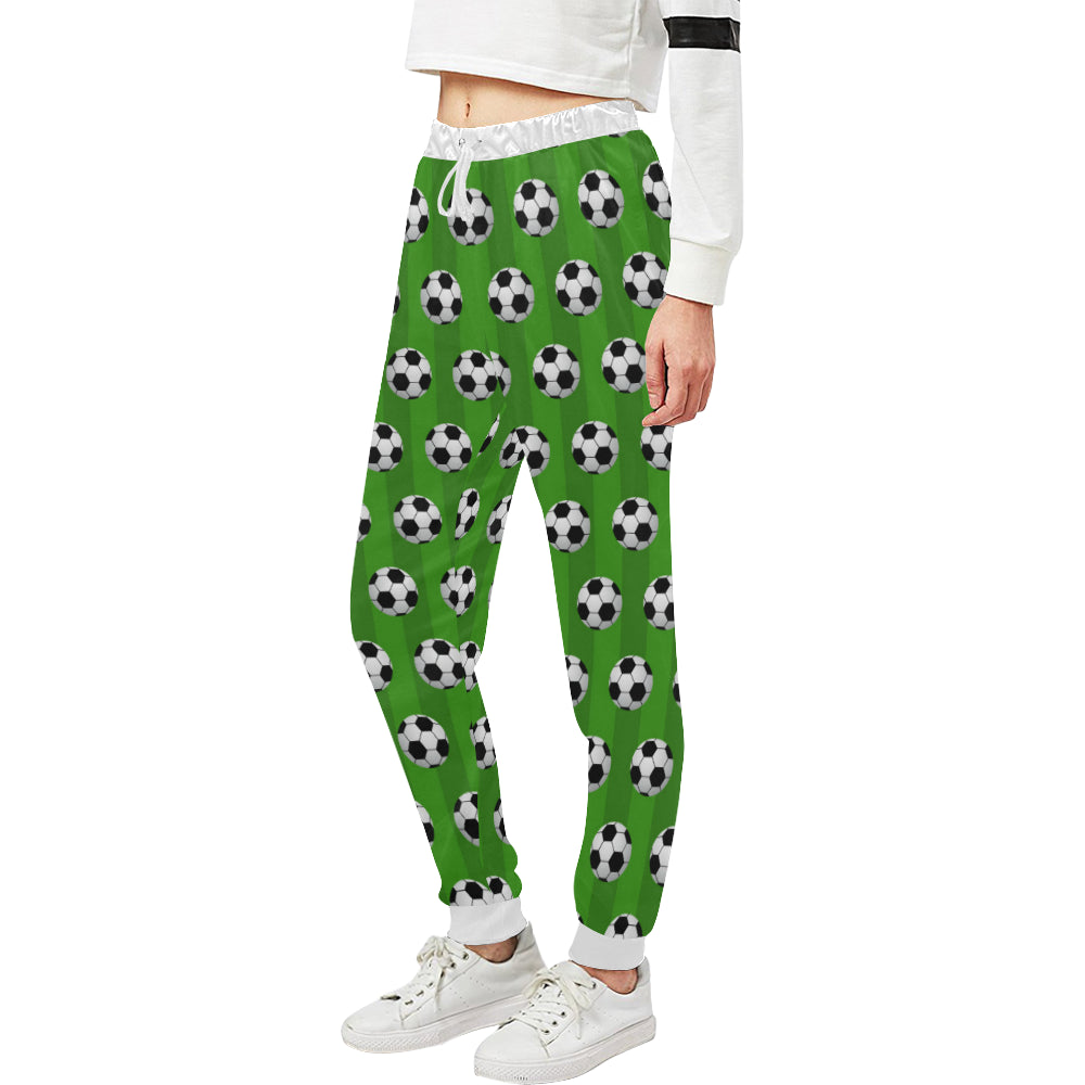 Soccer Ball Green Backgrpund Print Unisex Sweatpants