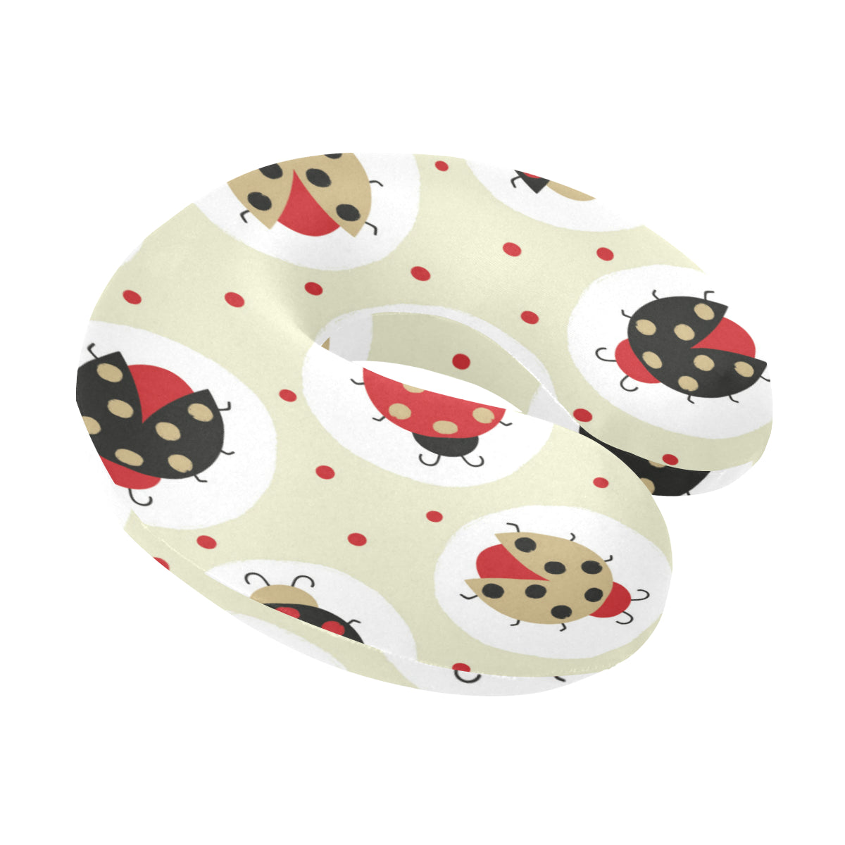 Ladybug Pattern Print Design 03 U-Shaped Travel Neck Pillow