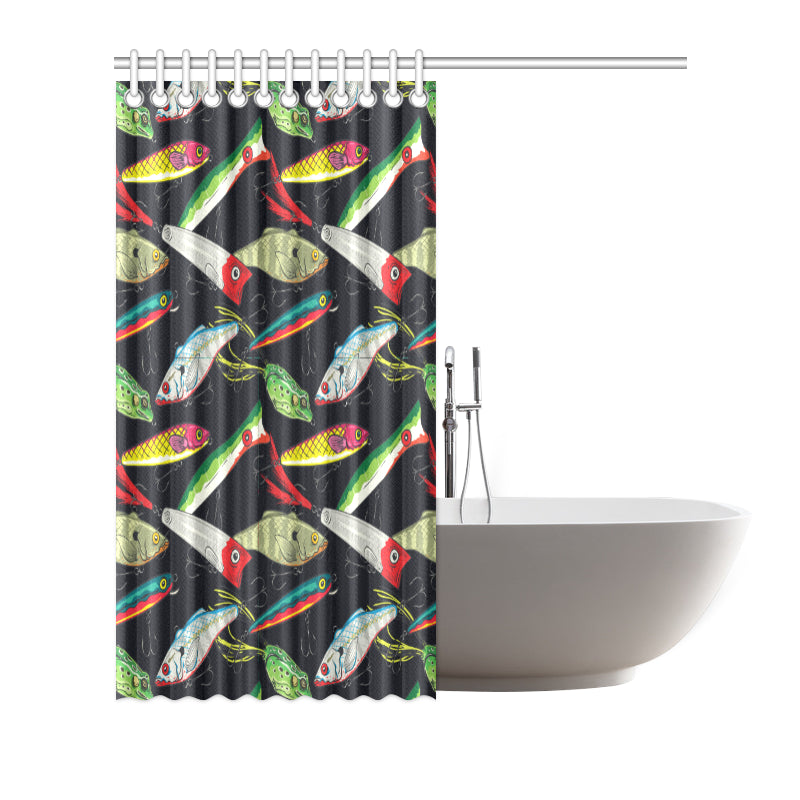 Fishing Bait Print Shower Curtain