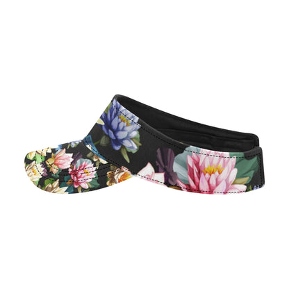 Water Lily Pattern Print Design WL02 Unisex Sun Visor