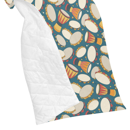Tambourine Pattern Print Design 01 Premium Quilt