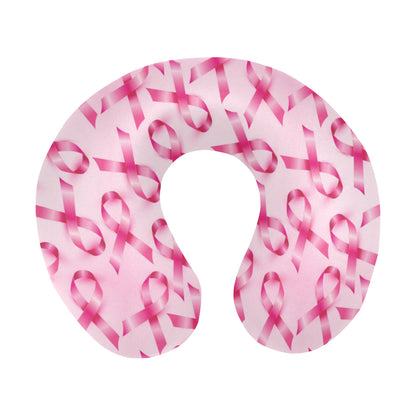 Breast cancer Pattern Print Design 04 U-Shaped Travel Neck Pillow