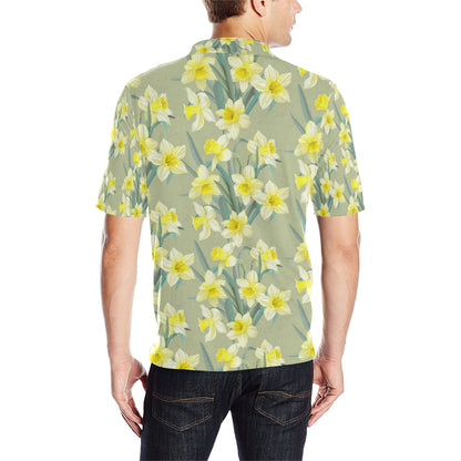 Daffodils Pattern Print Design DF01 Men Polo Shirt