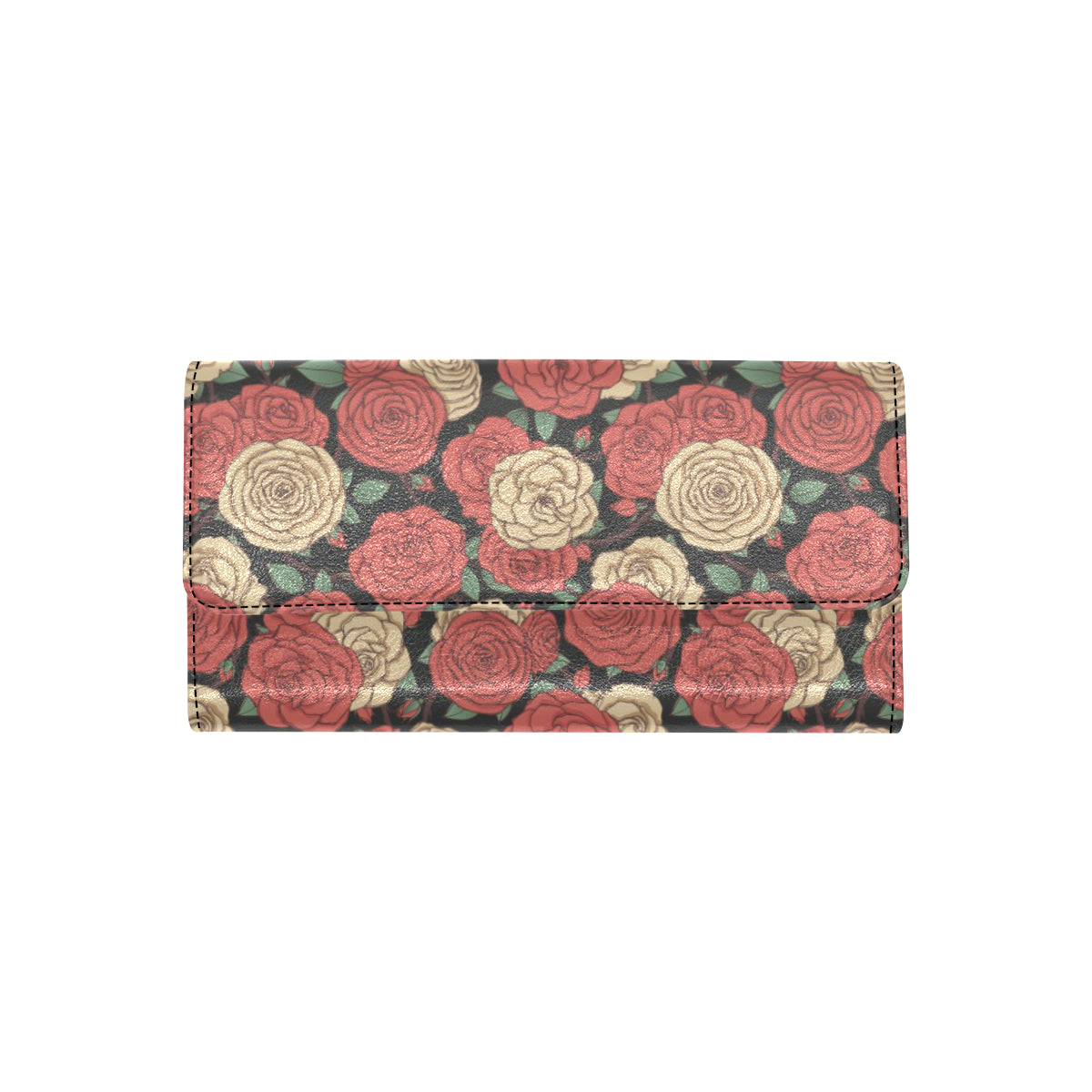 Camellia Pattern Print Design CM01 Women's Trifold Wallet