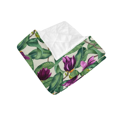 Magnolia Pattern Print Design MAG07 Premium Quilt