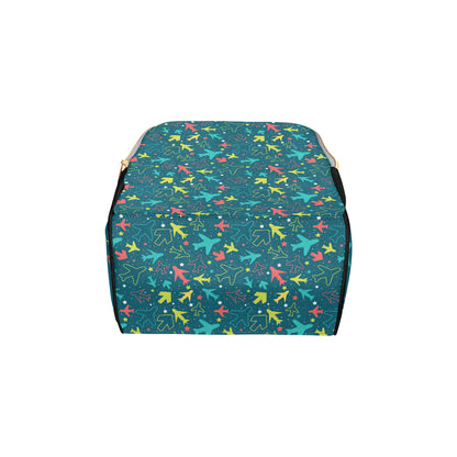 Airplane Pattern Print Design 05 Diaper Bag Backpack