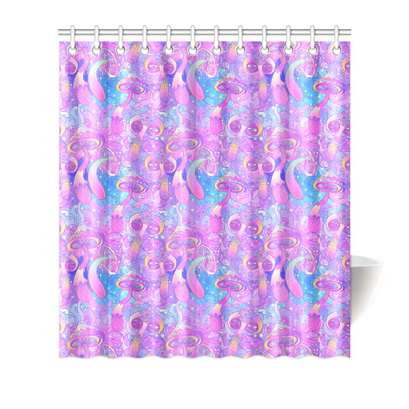 Psychedelic Trippy Mushroom Print Shower Curtain