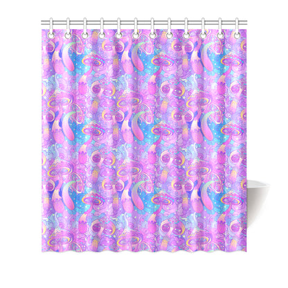 Psychedelic Trippy Mushroom Print Shower Curtain