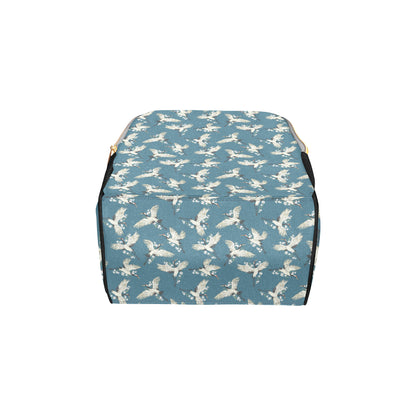 Crane Pattern Print Design 02 Diaper Bag Backpack