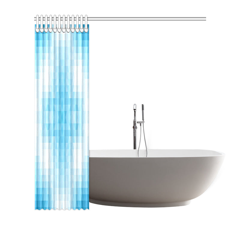 Geometric Blue Pattern Print Design 01 Shower Curtain