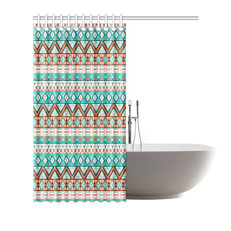 Navajo Style Print Pattern Shower Curtain