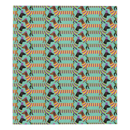 Dachshund Pattern Print Design 05 Premium Quilt