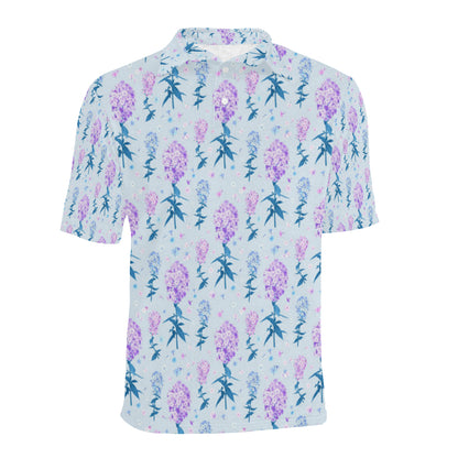 Lilac Pattern Print Design LI05 Men Polo Shirt