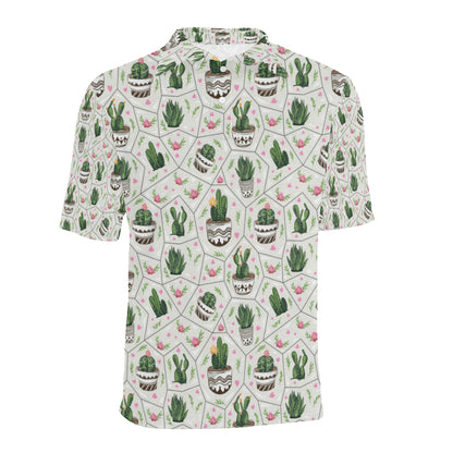 Cactus Pattern Print Design 04 Men Polo Shirt