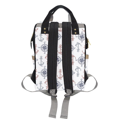 Anchor Pattern Print Design 06 Diaper Bag Backpack