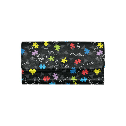Autism Awareness Pattern Print Design 01 Women's Trifold Wallet
