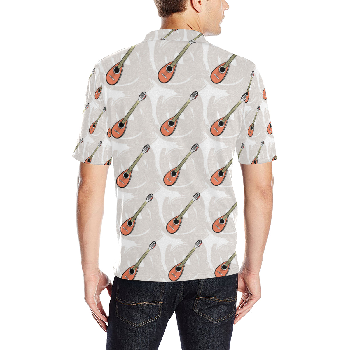 Mandolin Pattern Print Design 03 Men Polo Shirt