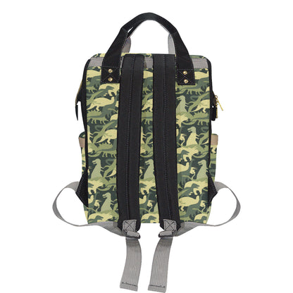 Camouflage Dinosaur Pattern Print Design 03 Diaper Bag Backpack
